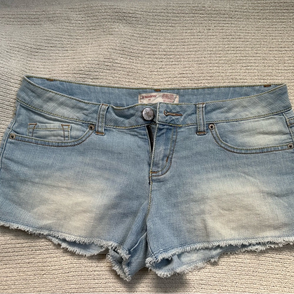 No Boundaries bleached denim shorts